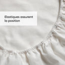 Roses - Drap-Housse Lin / Coton Uni Blanc