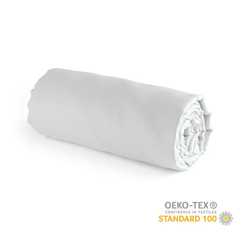 Roses - Drap-Housse Lin / Coton Uni Blanc