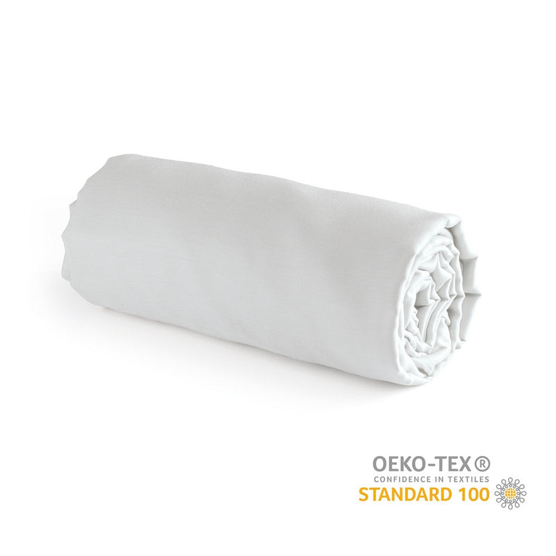 Roses - Drap-Housse Lin / Coton Uni Blanc