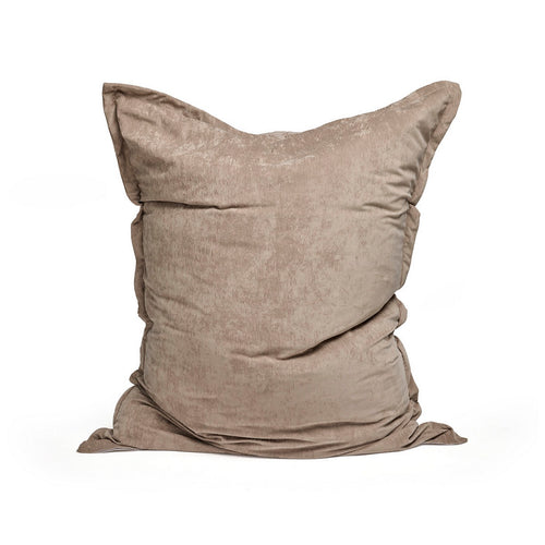 Housse De Pouf Velours Côtelé Taupe