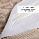 Housse De Pouf Velours Côtelé Taupe