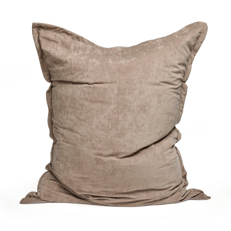 Housse De Pouf Velours Côtelé Taupe