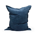 Housse De Pouf Velours Côtelé Bleu