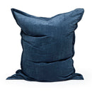 Housse De Pouf Velours Côtelé Bleu
