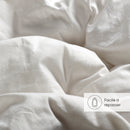 Roses - Drap Plat Lin / Coton Uni Blanc
