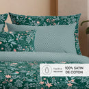 Forêt Enchantée - Set De 2 Taies D'Oreiller Satin De Coton Forêt Enchantée Vert