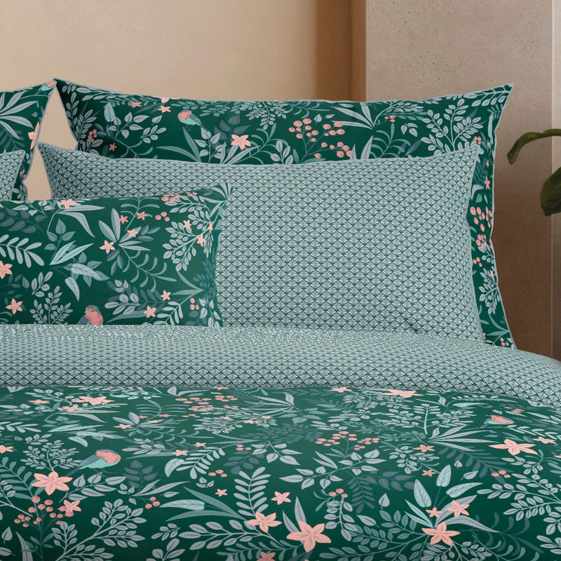 Arche Florale - Taie De Traversin Satin De Coton Arche Florale Vert
