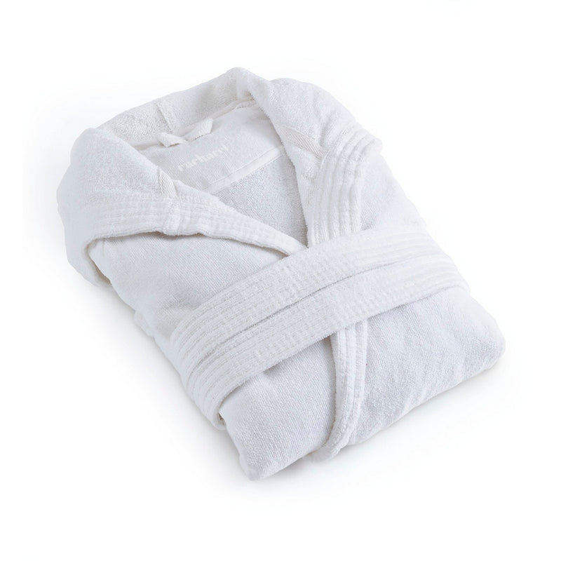 Peignoir Avec Capuche En Coton Ultra Absorbant - Blanc