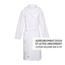 Peignoir Avec Capuche En Coton Ultra Absorbant - Blanc
