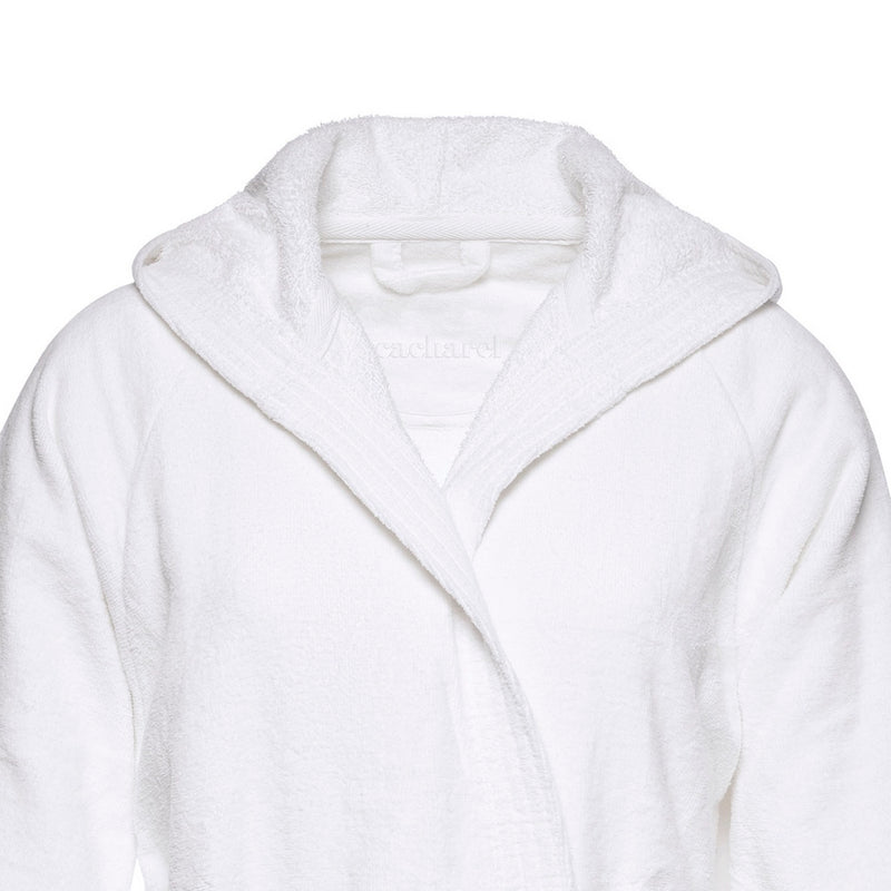 Peignoir Avec Capuche En Coton Ultra Absorbant - Blanc