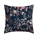 Jardin Secret - Set De 2 Taies D'Oreiller Satin De Coton Jardin Secret Bleu Foncé / Rose