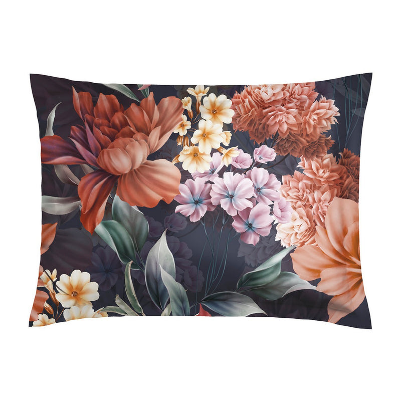 Douceur Caramel - Set De 2 Taies D'Oreiller Satin De Coton Douceur Caramel Bleu Foncé
