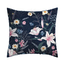 Fleur De Minuit - Set De 2 Taies D'Oreiller Satin De Coton Fleur De Minuit Bleu Foncé