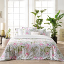 Jardin De Roses - Taie De Traversin Satin De Coton Jardin De Roses Vert Thym