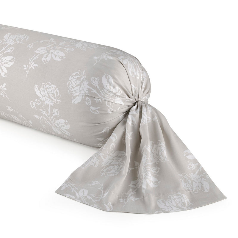 Roses - Taie De Traversin Satin De Coton - Roses Taupe