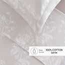 Roses - Taie De Traversin Satin De Coton - Roses Taupe