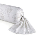 Roses - Taie De Traversin Satin De Coton - Roses Blanc / Taupe