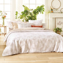 Roses - Drap Plat Satin De Coton - Roses Taupe