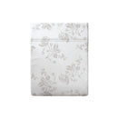 Roses - Drap Plat Satin De Coton - Roses Blanc / Taupe