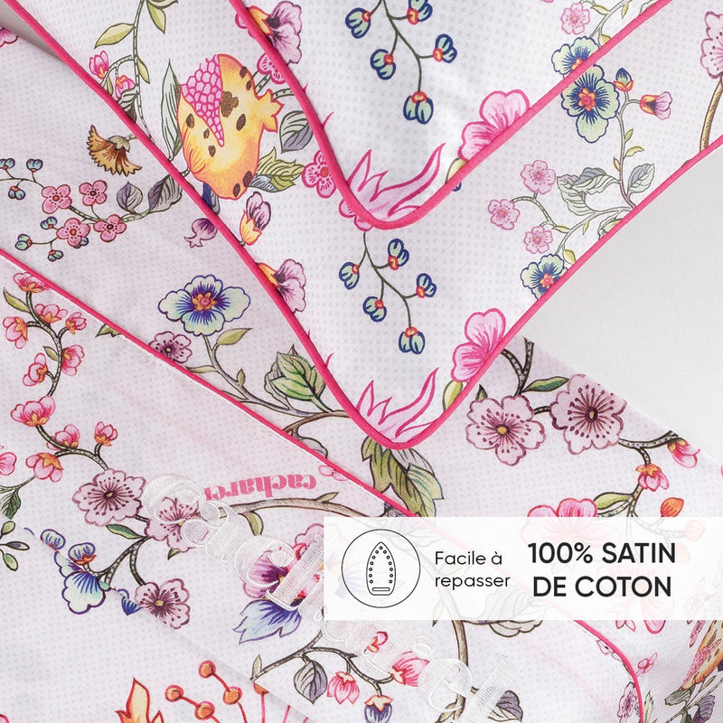 Jardin Secret - Taie De Traversin Satin De Coton - Jardin Secret Blanc