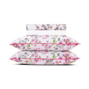 Jardin Secret - Ensemble De Draps Satin De Coton - Jardin Secret Blanc / Rose Blush