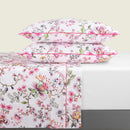 Jardin Secret - Ensemble De Draps Satin De Coton - Jardin Secret Blanc / Rose Blush