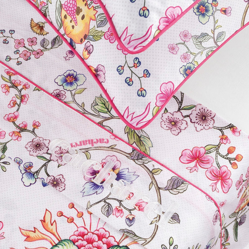 Jardin Secret - Ensemble De Draps Satin De Coton - Jardin Secret Blanc / Rose Blush
