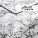 Jardin Du Colibri - Couvre-Lit Satin De Coton - Jardin Du Colibri Noir Gris