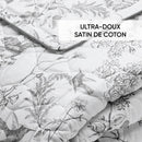 Jardin Du Colibri - Couvre-Lit Satin De Coton - Jardin Du Colibri Noir Gris