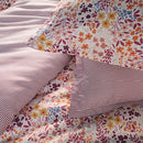 Fleurs Des Champs - Drap Plat Satin De Coton - Fleurs Des Champs Bordeaux