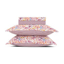 Fleurs Des Champs - Ensemble De Draps Satin De Coton - Fleurs Des Champs Bordeaux