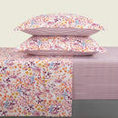 Fleurs Des Champs - Ensemble De Draps Satin De Coton - Fleurs Des Champs Bordeaux
