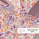 Fleurs Des Champs - Ensemble De Draps Satin De Coton - Fleurs Des Champs Bordeaux