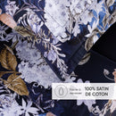 Bouquet D'Hortensias - Taie D'Oreiller Satin De Coton - Bouquet D'Hortensias Bleu