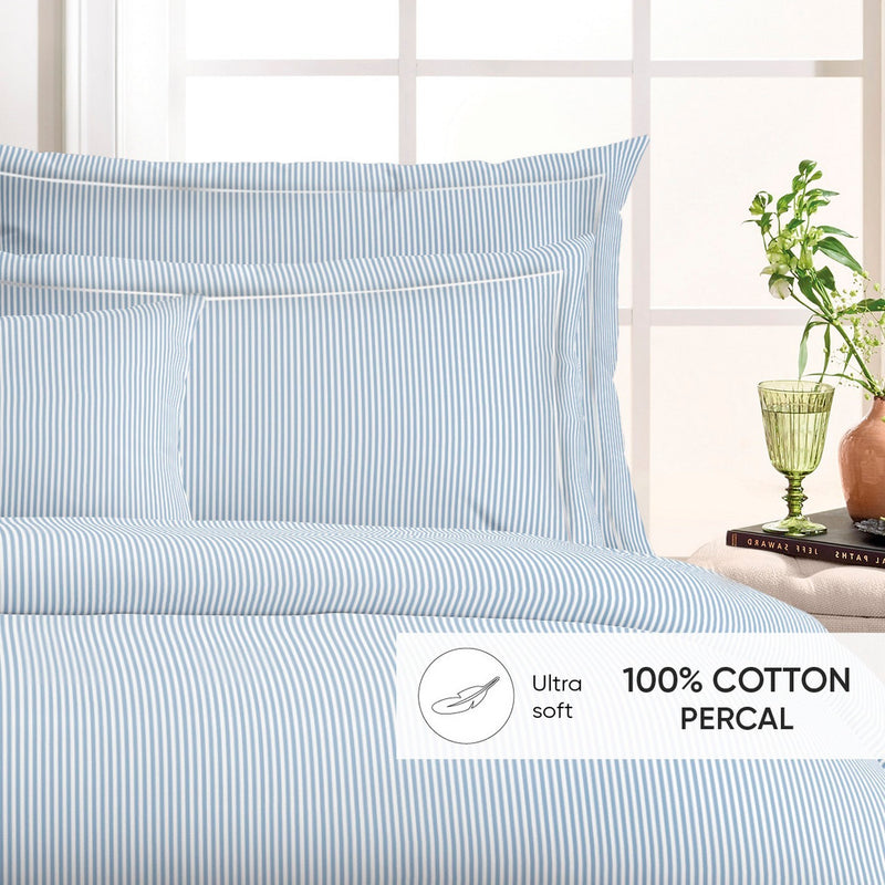 Saclay - Taie De Traversin Satin De Coton - Saclay Bleu Clair