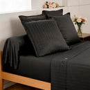 Dobby Stripe Woven - Drap Plat Satin De Coton Dobby Stripe - Dobby Stripe Woven Noir