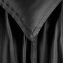Dobby Stripe Woven - Ensemble De Draps Satin De Coton Rayure Tissé Dobby - Dobby Stripe Woven Noir