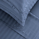 Jacquard - Drap Plat Satin De Coton Dobby Stripe - Dobby Stripe Woven Bleu
