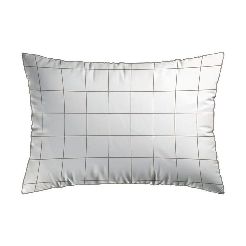 Caren - Taie D'Oreiller Satin De Coton - Caren Blanc / Taupe