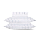 Caren - Ensemble De Draps Satin De Coton - Caren Blanc / Bleu