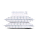 Caren - Ensemble De Draps Satin De Coton - Caren Blanc / Bleu