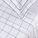 Caren - Ensemble De Draps Satin De Coton - Caren Blanc / Bleu