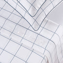 Caren - Ensemble De Draps Satin De Coton - Caren Blanc / Bleu