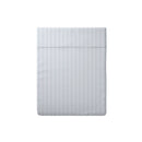 Fleurs Azurées - Drap Plat Satin De Coton - Rayures Fines Bleu Clair