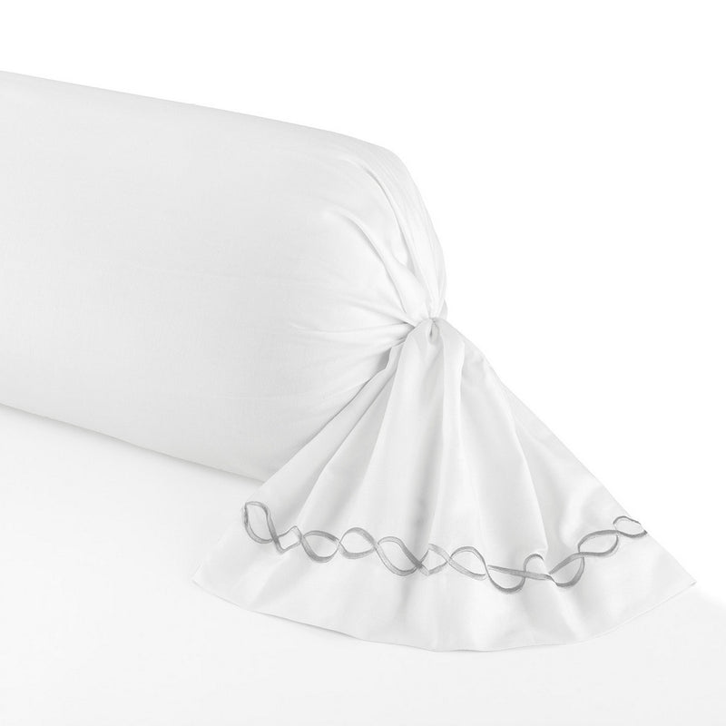 Perle Enchantée - Taie De Traversin Satin De Coton - Perle Enchantée Gris / Blanc