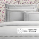 Perle Enchantée - Taie De Traversin Satin De Coton - Perle Enchantée Gris / Blanc