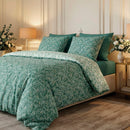 Feuillage Fleuri - Taie D'Oreiller Satin De Coton - Feuillage Fleuri Vert Clair