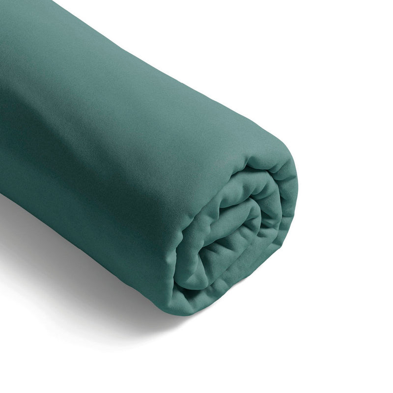 Feuillage Fleuri - Drap-Housse Satin De Coton - Uni Vert