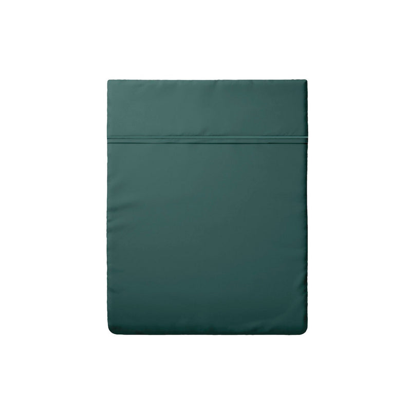 Feuillage Fleuri - Drap Plat Satin De Coton - Uni Vert