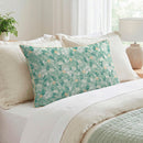 Feuillage Fleuri - Housse De Couette + 1 Ou 2 Taie(S) D'Oreiller Satin De Coton - Feuillage Fleuri Vert Clair / Vert Clair